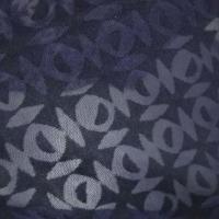 Jersey coton bleu marine devore carreaux effet d optique 3