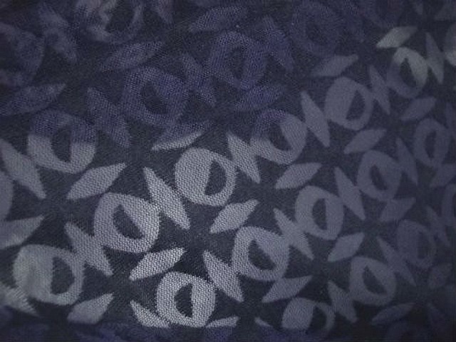 Jersey coton bleu marine devore carreaux effet d optique 3