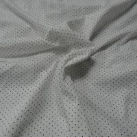 Jersey coton fin blanc casse a pois noirs 2