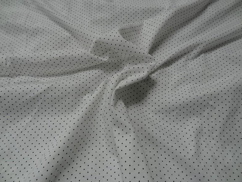 Jersey coton fin blanc casse a pois noirs 2