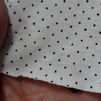 Jersey coton fin blanc casse a pois noirs 3