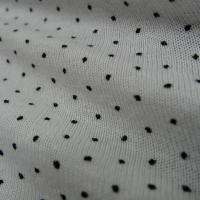Jersey coton fin blanc casse a pois noirs 4