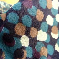 Jersey coton fin bleu canard prune a pois 3 