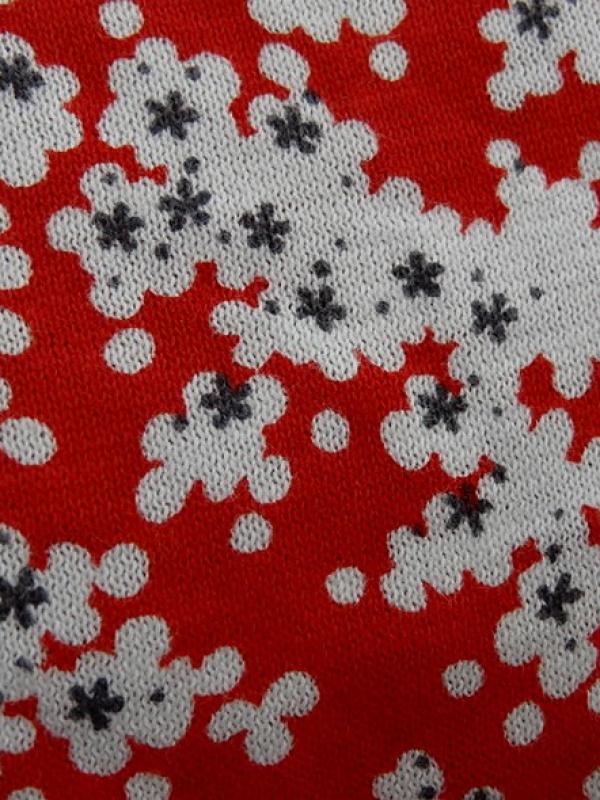 Jersey coton fin rouge fleurs blanc gris 1
