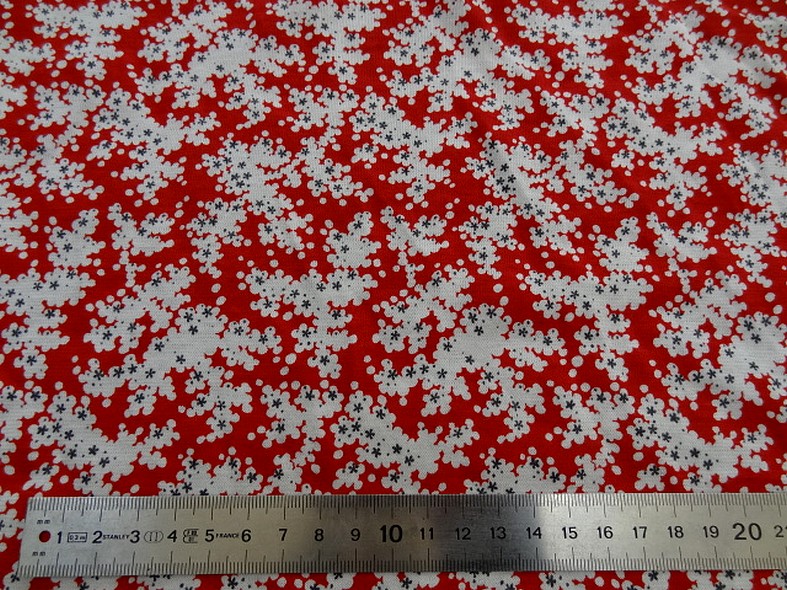 Jersey coton fin rouge fleurs blanc gris 2 1