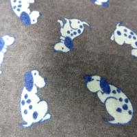 Jersey coton fond taupe chine motifs petits chiens 4 