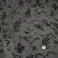 Jersey coton gris motif fleuri taupe 1