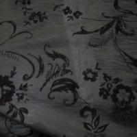 Jersey coton gris motif fleuri taupe 3