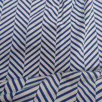 Jersey coton lycra blanc casse rayures fantaisie bleu denim 1