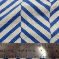 Jersey coton lycra blanc casse rayures fantaisie bleu denim 2