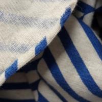 Jersey coton lycra blanc casse rayures fantaisie bleu denim 4 