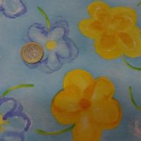 Jersey coton lycra bleu imprime fleurs8