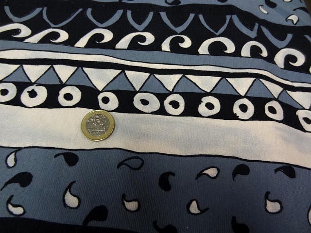 Jersey coton lycra frises grecques theme de l eau 2