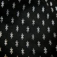 Jersey coton lycra noir star motif argent 1