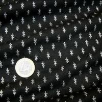 Jersey coton lycra noir star motif argent 2