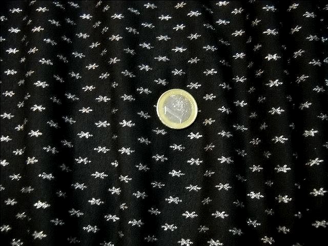 Jersey coton lycra noir star motif argent 4 