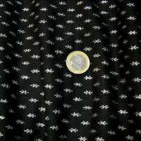 Jersey coton lycra noir star motif argent 4 