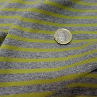 Jersey coton lycra raye gris chine anis 2