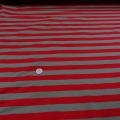 Jersey coton lycra raye taupe rouge1
