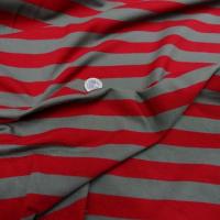 Jersey coton lycra raye taupe rouge9