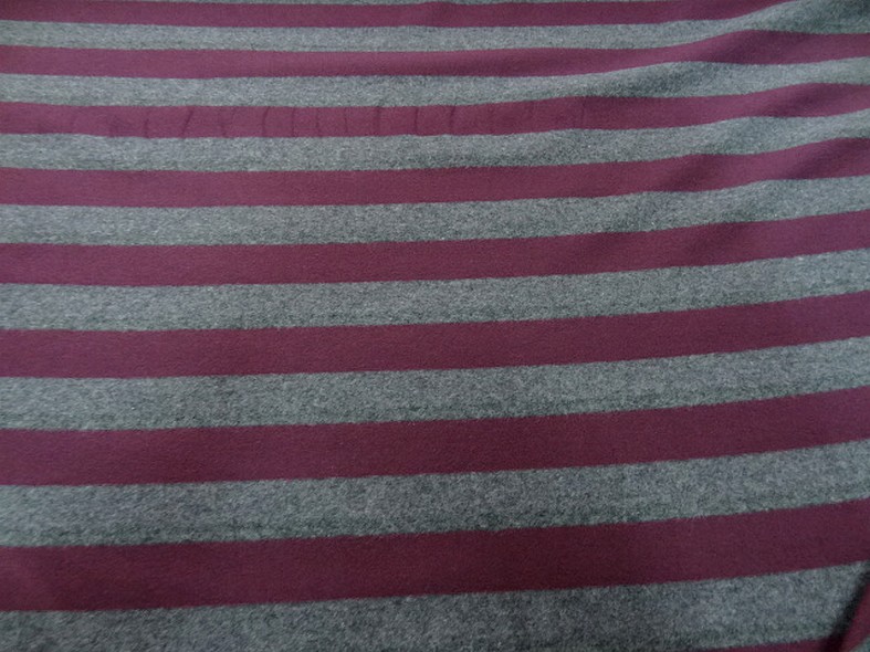 Jersey coton lycra rayures bagnard gris chine lie de vin 1