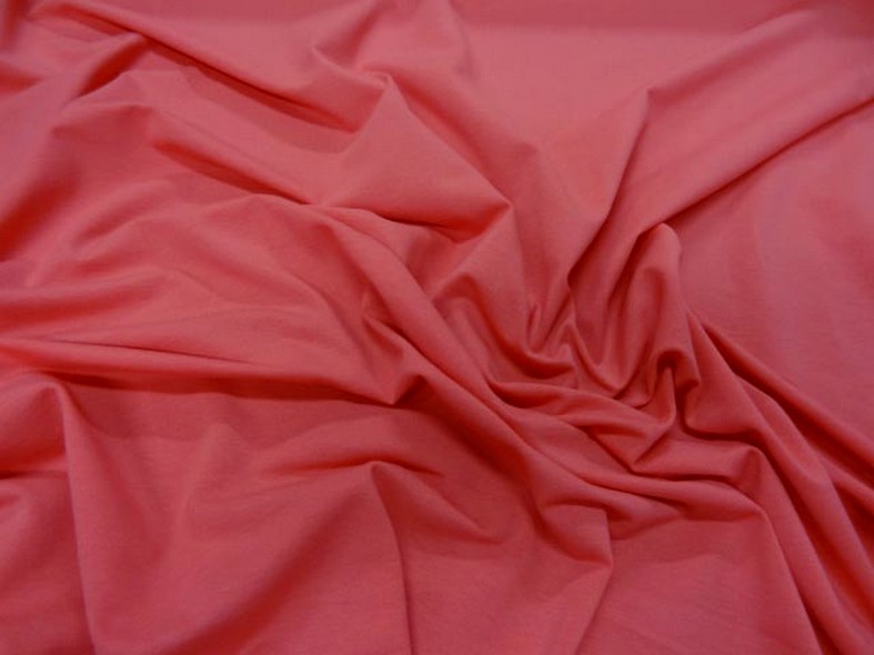 Jersey coton lycra rose nacarat 1