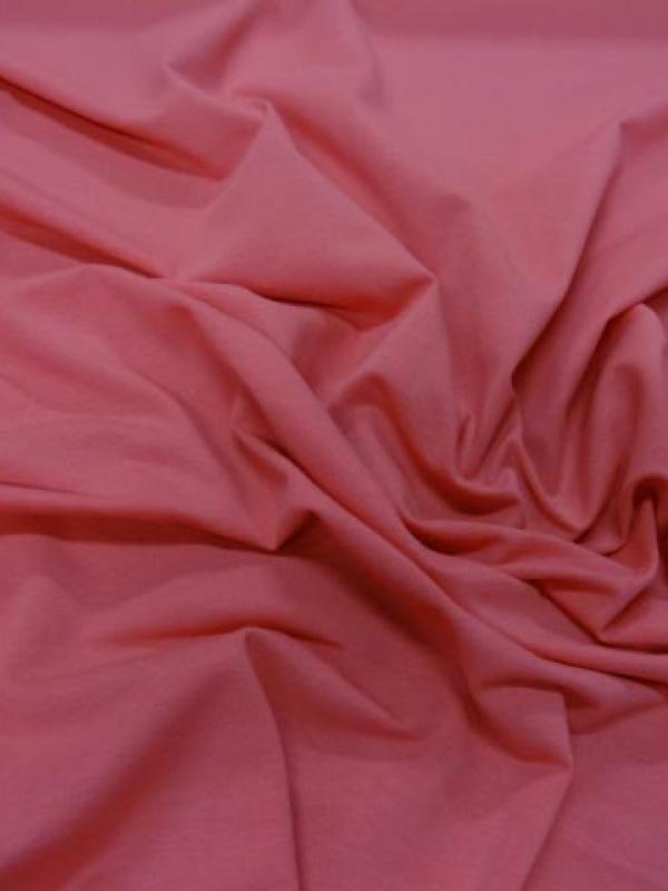 Jersey coton lycra rose saumon fonce