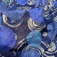 Jersey coton melange bleu motifs pois et spirale 3 