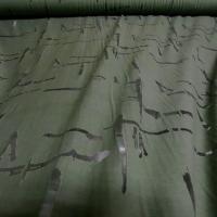 Jersey coton melange kaki motif dechirure sur fine resille 6