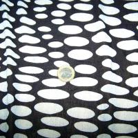 Jersey coton melange noir pois ovales blancs 1 