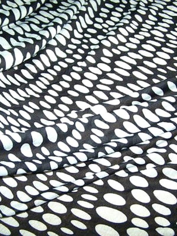 Jersey coton melange noir pois ovales blancs 3 