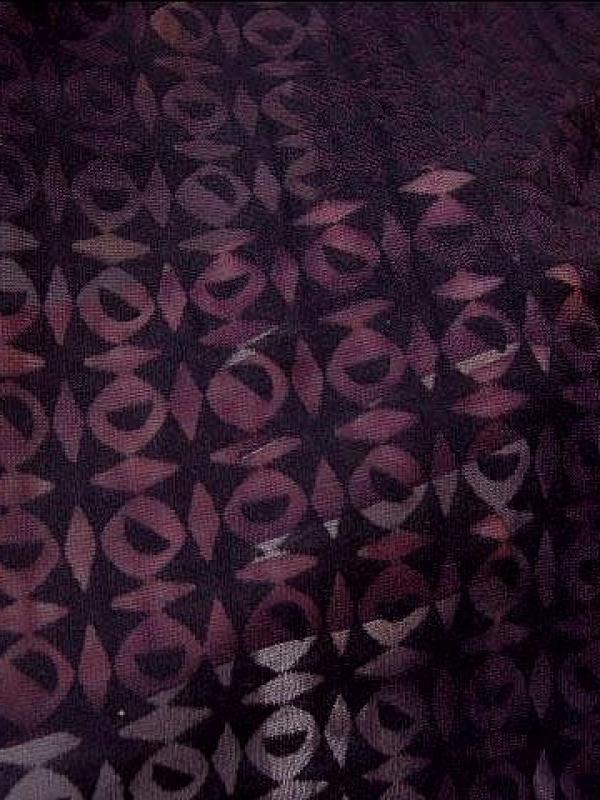 Jersey coton melange prune devore carres et spheres 1 