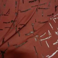 Jersey coton melange rouge tomette motif devore sur resille 3