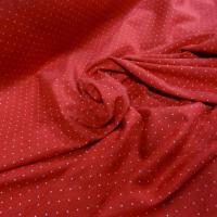 Jersey coton rouge pois blanc tres fin 1