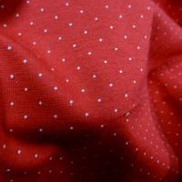 Jersey coton rouge pois blanc tres fin 3 