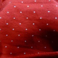 Jersey coton rouge pois blanc tres fin 4