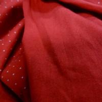 Jersey coton rouge pois blanc tres fin 5