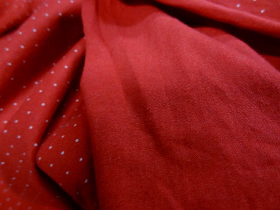 Jersey coton rouge pois blanc tres fin 5