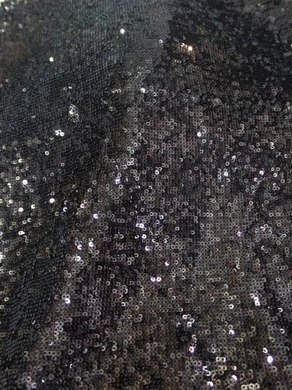 Jersey coton viscose a sequins noirs 