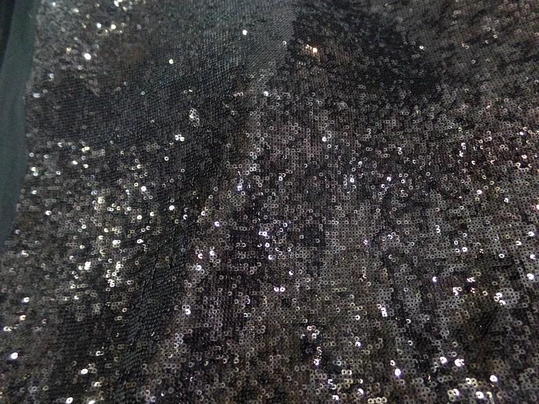 Jersey coton viscose a sequins noirs
