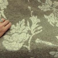 Jersey de laine aspect laine cardee beige chine fleuri ecru 5 