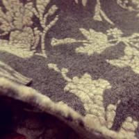 Jersey de laine aspect laine cardee brun chine fleuri sable 10 1