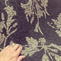 Jersey de laine aspect laine cardee brun chine fleuri sable 11 1