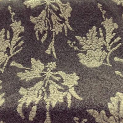 Jersey de laine aspect laine cardee brun chine fleuri sable 6 1