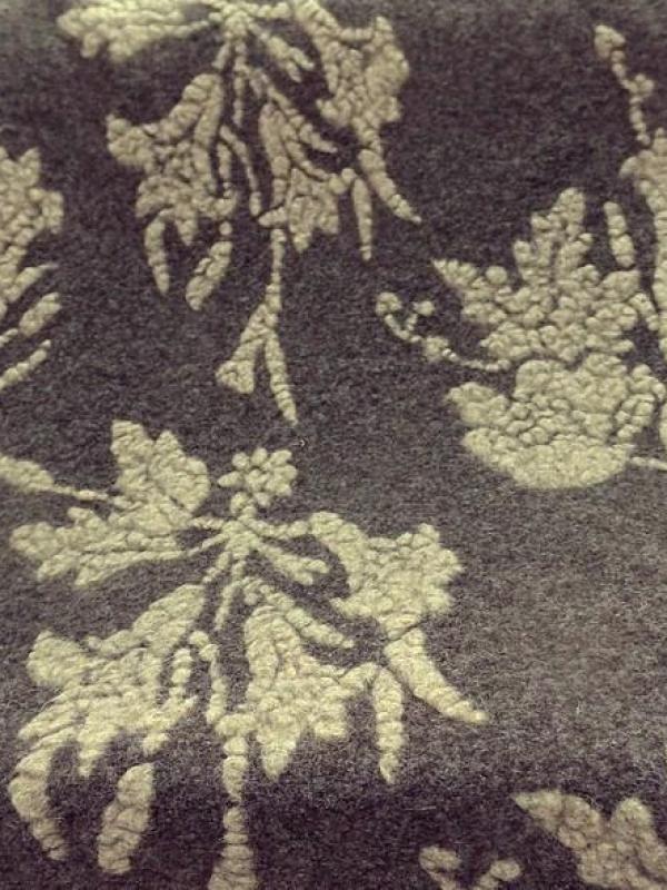 Jersey de laine aspect laine cardee brun chine fleuri sable 6 1