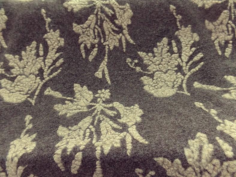 Jersey de laine aspect laine cardee brun chine fleuri sable 6 1