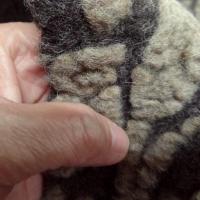 Jersey de laine aspect laine cardee brun chine fleuri sable 7