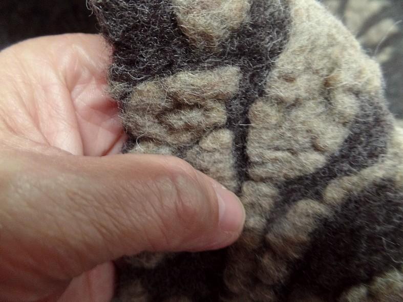 Jersey de laine aspect laine cardee brun chine fleuri sable 7