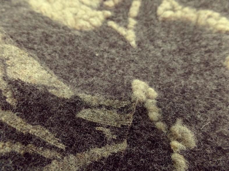 Jersey de laine aspect laine cardee brun chine fleuri sable 8 1