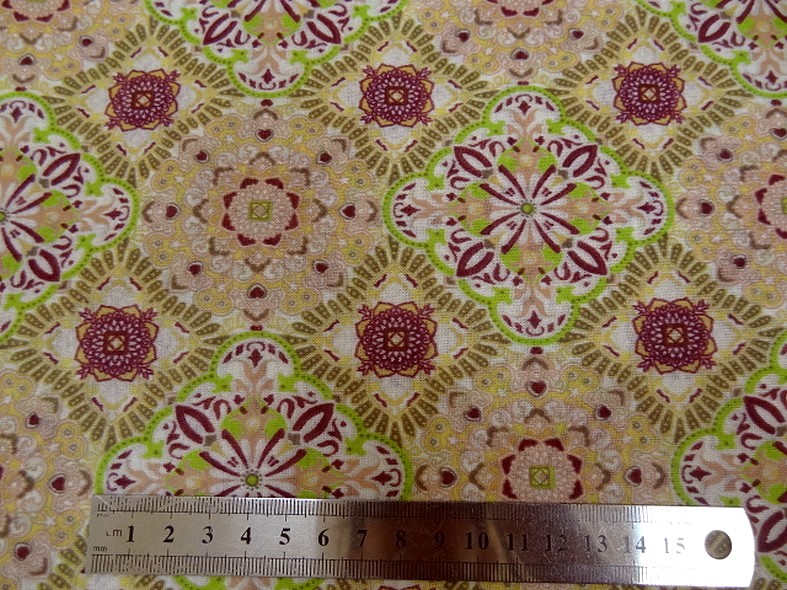 Jersey fin carreaux fleuris vintage 1